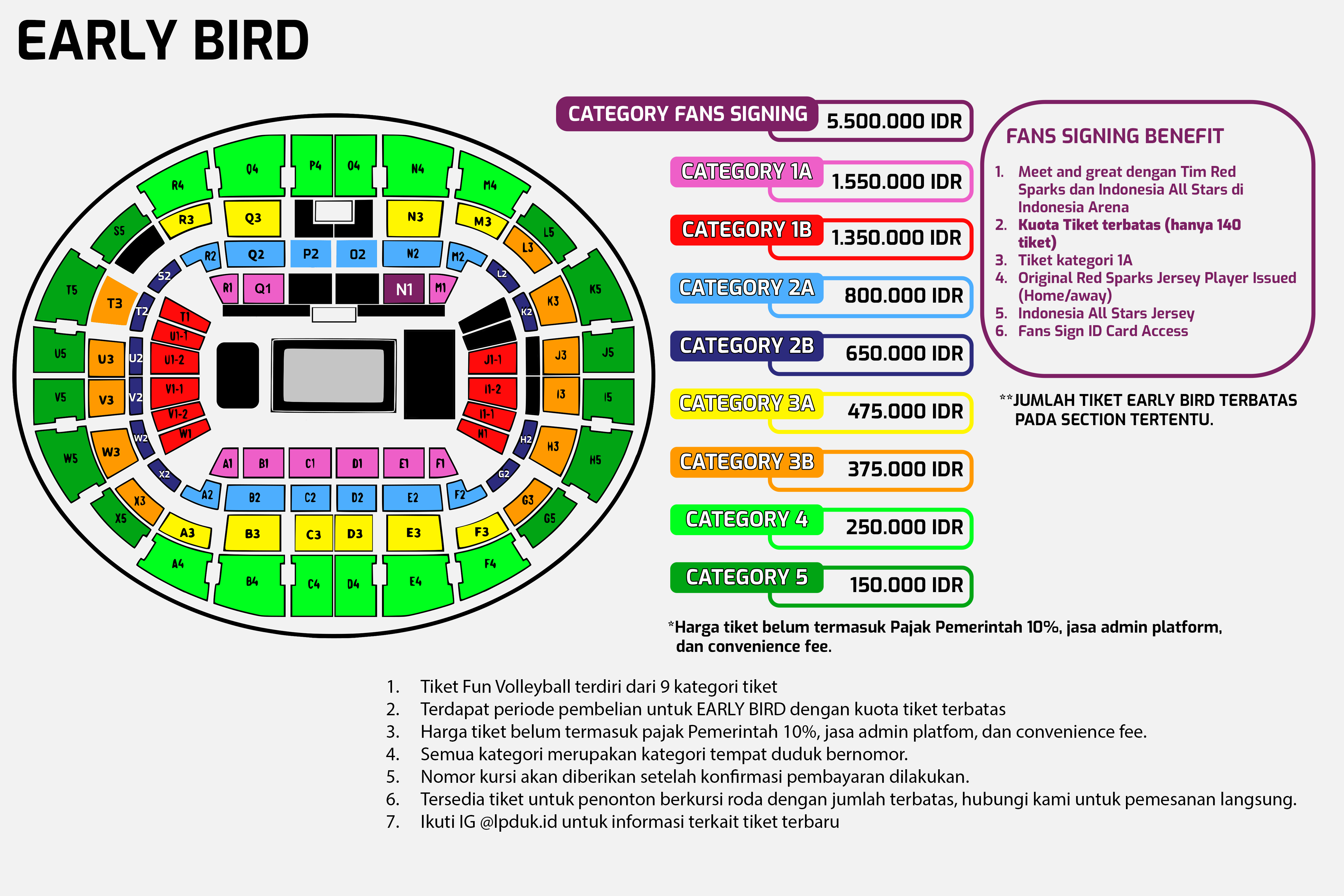 Seat Plan dan Harga Tiket